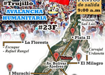 Cinco marchas y un punto de concentración prevén en Valera para el #23F