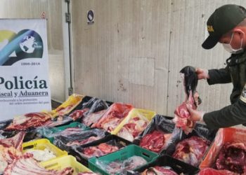 Policía colombiana incautó una tonelada de carne movilizada en vehículo venezolano