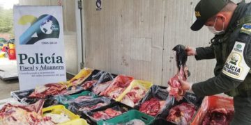 Policía colombiana incautó una tonelada de carne movilizada en vehículo venezolano