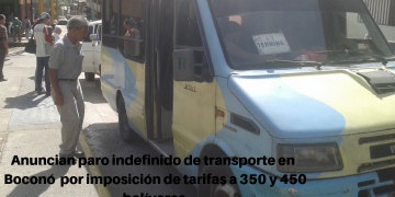 Anuncian paro de Transporte en Boconó