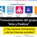Pronunciamiento presentado por el grupo “Arte y Poética”* ante la exclusión de todas las carreras Humanistas y de las Ciencias Sociales del Sistema Nacional de Ingreso Universitario