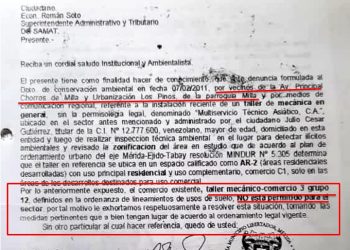 Gases tóxicos de taller mecánico afecta a vecinos de Los Pinos en Chorros de Milla