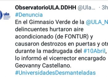 Violentaron áreas deportivas de la ULA-Nurr
