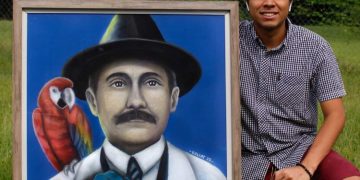 Artista merideño lleva retrato de José Gregorio Hernández a clínica de Estados Unidos