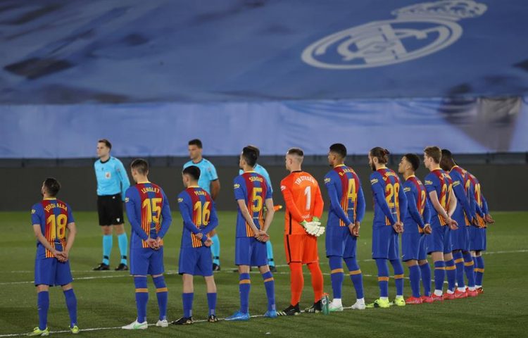 Los jugadores del FC Barcelona en el estadio Alfredo di Stéfano. EFE/Juanjo Martín