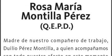 Obituario Rosa María Montilla Pérez