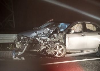 Herido comerciante en violento choque