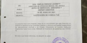 Suspenden consultas y cirugías electivas en el IAHULA