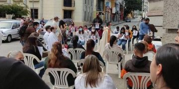 Vigilia en la Catedral de Mérida por la libertad de Erickvaldo Márquez