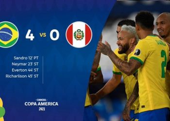 Brasil se impuso con comodidad 4-0 ante Perú y lidera el Grupo B