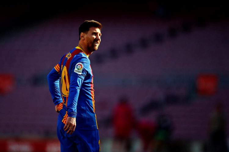 El jugador del FC Barcelona Leo Messi durante el partido de Liga que su equipo disputa ante el Atlético de Madrid esta tarde en el Camp Nou de Barcelona. EFE/Enric Fontcuberta/Archivo