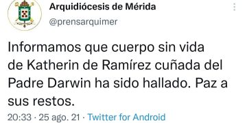 Hallan sin vida a cuñada de sacerdote desaparecida en Tovar