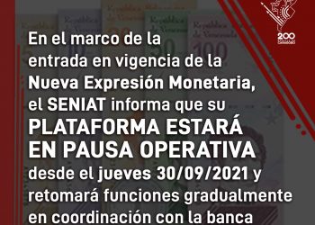 El SENIAT entra en pausa operativa desde el 30 de septiembre