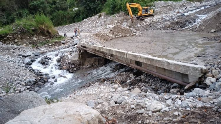 Puente El Humo tras los últimos deslaves del 23 de agosto 2021