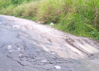 Vía La Arboleda en total abandono entre huecos y basura desbordada