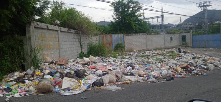 Vía La Arboleda en total abandono entre huecos y basura desbordada