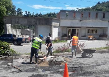 Sapvem realizó bacheo en avenida Rotaria de El Vigía e ilumina túneles en la autopista Rafael Caldera