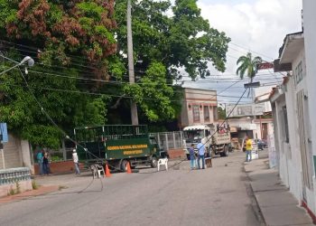 Camiones de carga tumbaron cables afectando servicios en varias viviendas