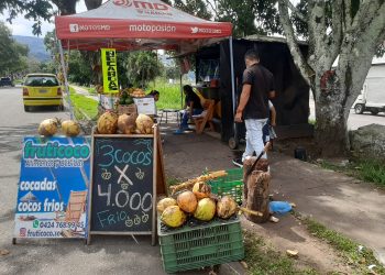 Proliferan ventas de agua coco en San Cristóbal con el paso de la pandemia