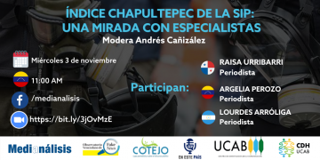 Medianálisis invita al conversatorio sobre el Índice de Chapultepec de la Sociedad Interamericana de Prensa