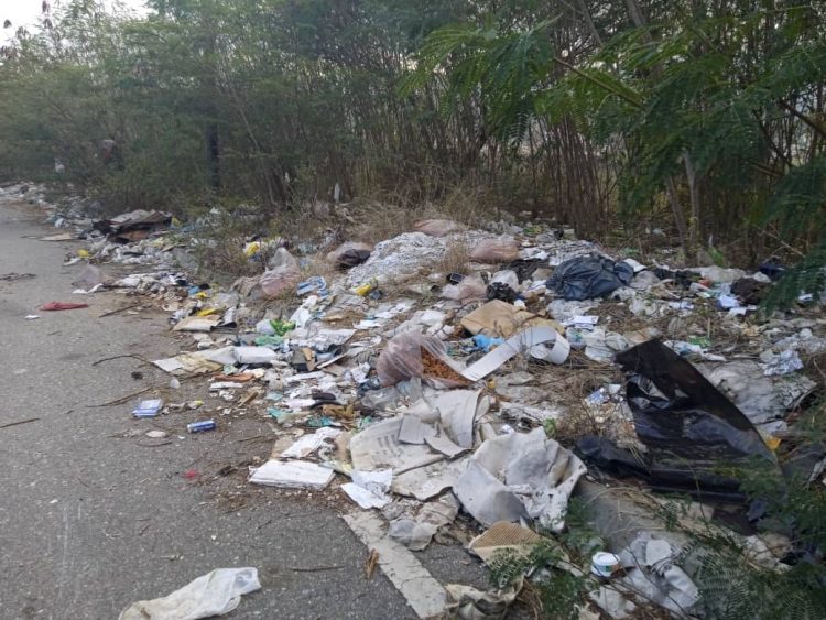 Avenida Bicentenario de Valera convertida en relleno sanitario