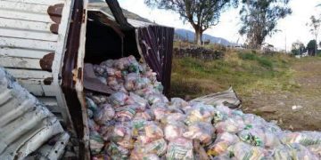 Habitantes del Páramo merideño cuidaron mercancía de camión accidentado