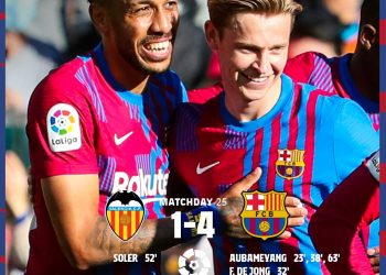 FC Barcelona golea al Valencia y recupera la cuarta plaza de LaLiga
