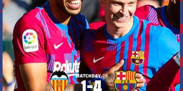 FC Barcelona golea al Valencia y recupera la cuarta plaza de LaLiga