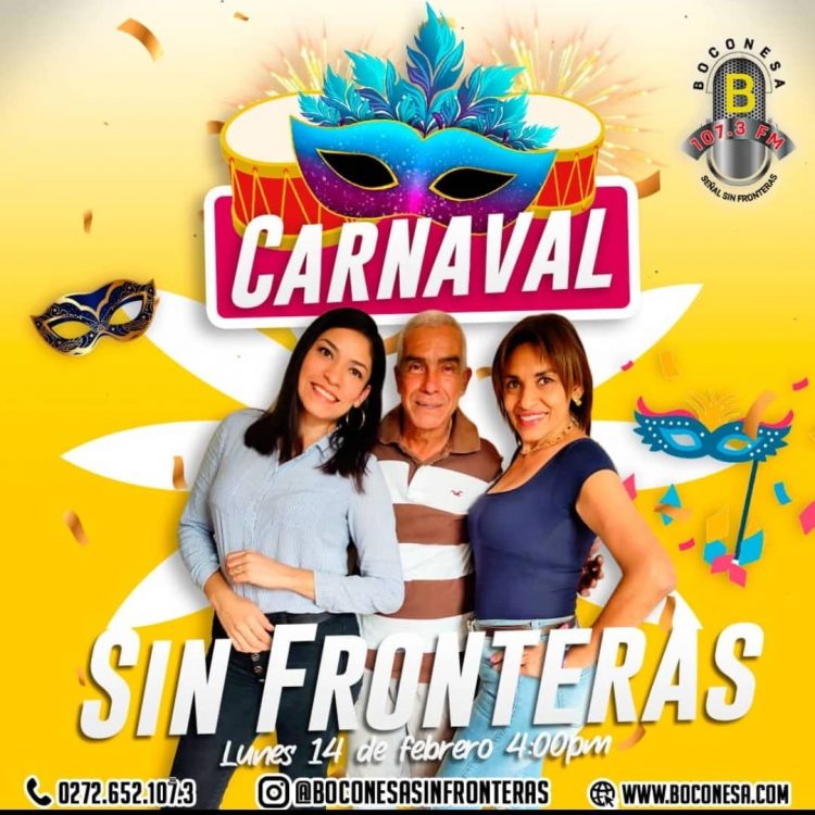 Personal del Carnaval Sin Fronteras por Boconesa: Raibel Méndez (Izq.), Liliana Gudiño y Daniel Sáez