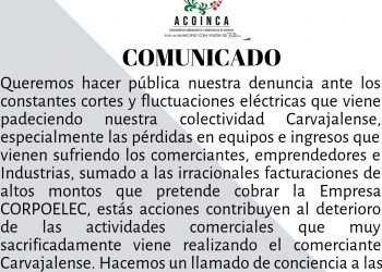 La Asociación de Comerciantes e Industriales de Carvajal denuncia las fallas del servicio eléctrico