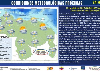 El Inameh prevé lluvias durante el fin de semana y altas temperaturas