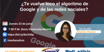 Johanna Álvarez hablará sobre algoritmos, redes sociales y periodismo