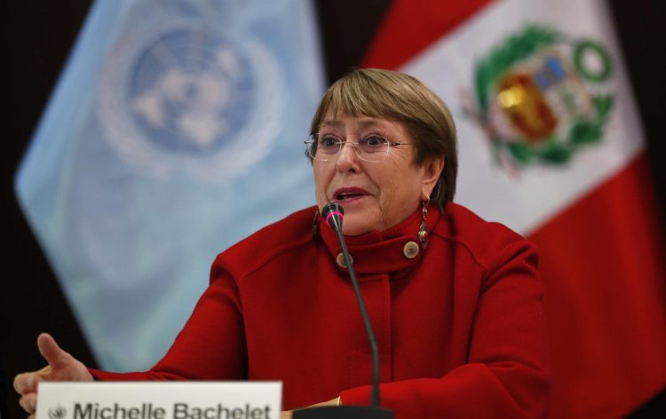 La alta comisionada de las Naciones Unidas para los Derechos Humanos, Michelle Bachelet, este 20 de junio de 2022. EFE/Paolo Aguilar