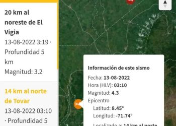 Dos sismos sacudieron tierras merideña la madrugada se este sábado 13 de agosto