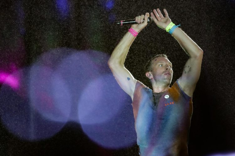 Chris Martin, vocalista de la banda británica Coldplay