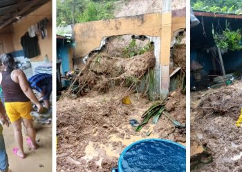 Deslizamiento de tierra coloca en riesgo a varias viviendas de Santa Cruz en Valera