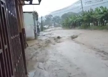El agua corrió por las calles en La Playa del municipio Rivas Dávila