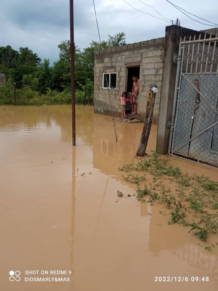 Sector El Horcón inundado.