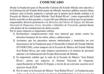 Fundecem: Denuncias sobre supuesto abuso a menores no tienen que ver con la Escuela de Música  “José Rafael Rivas”