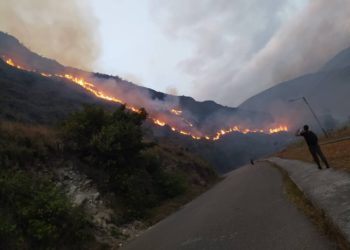 Un incendio de gran magnitud afectó a una montaña del municipio Uribante del estado Táchira