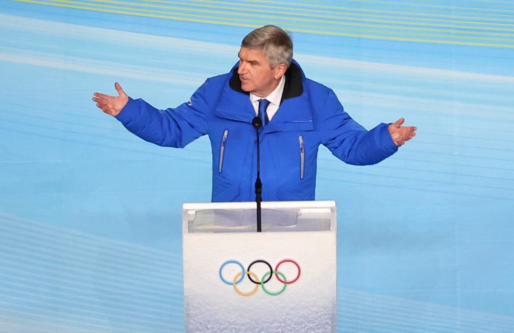 El presidente del Comité Olímpico Internacional (COI), Thomas Bach, durante la inauguración de los Juegos Olímpicos de invierno de Pekín 2022. EFE/EPA/YONHAP/Archivo