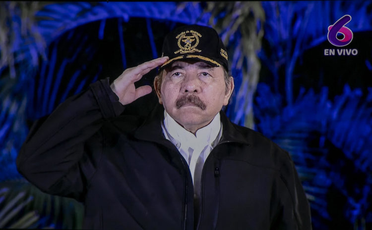 Captura de una pantalla que muestra al presidente de Nicaragua Daniel Ortega, en una fotografía de archivo. EFE/Jorge Torres