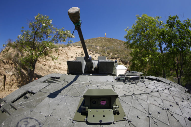 Fotografía de archivo de una torreta del tanque Leopard 1. EFE / Sergio Pérez