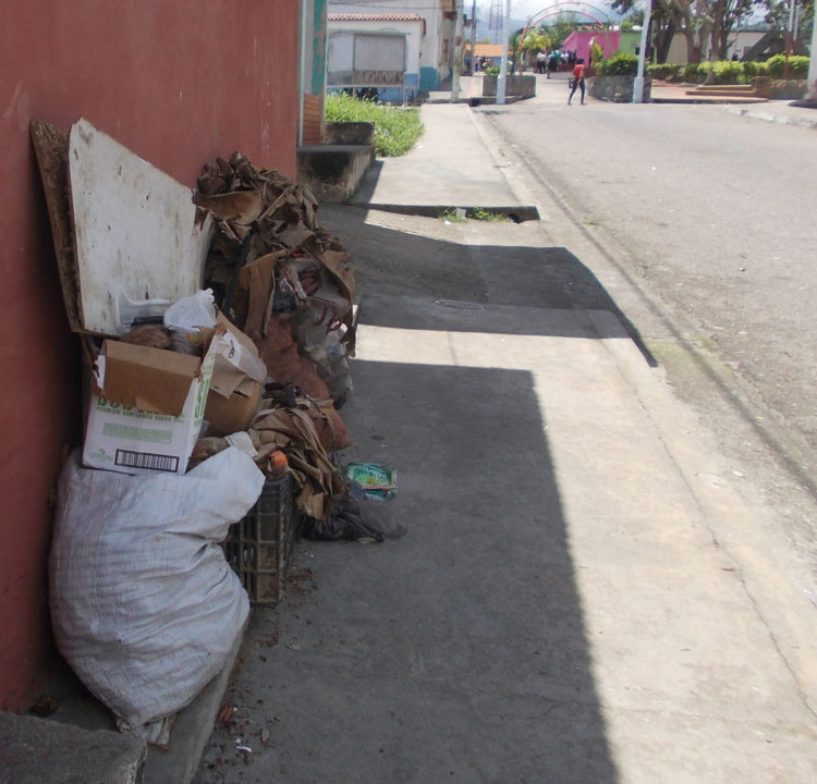 A escasos 20 metros de la plaza Bolívar están estos montones de basura.