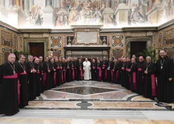 El papa invita a los obispos colombianos a apoyar el camino de la paz