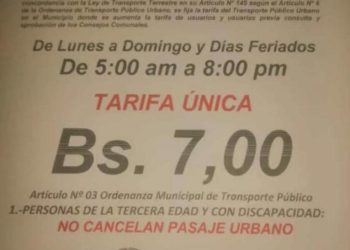Aumento de pasaje en Valera ya está anunciado en Gaceta Municipal