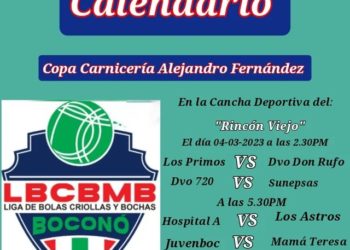 Conoce el Calendario de la Liga de Bolas Criollas y Bochas de Boconó