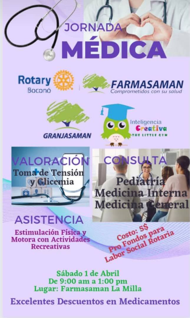 Rotary Boconó invita a bailoterapia y jornada médica en Boconó