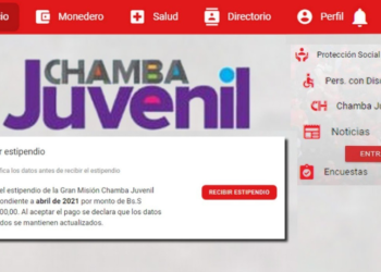 Inició pago por Sistema Patria de la Chamba Juvenil