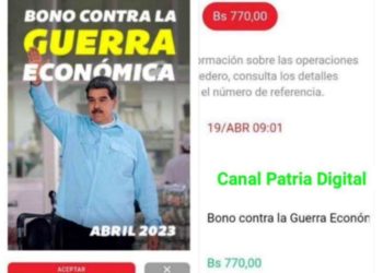 A 770Bs llega “bono Contra la Guerra Económica” para jubilados y pensionados